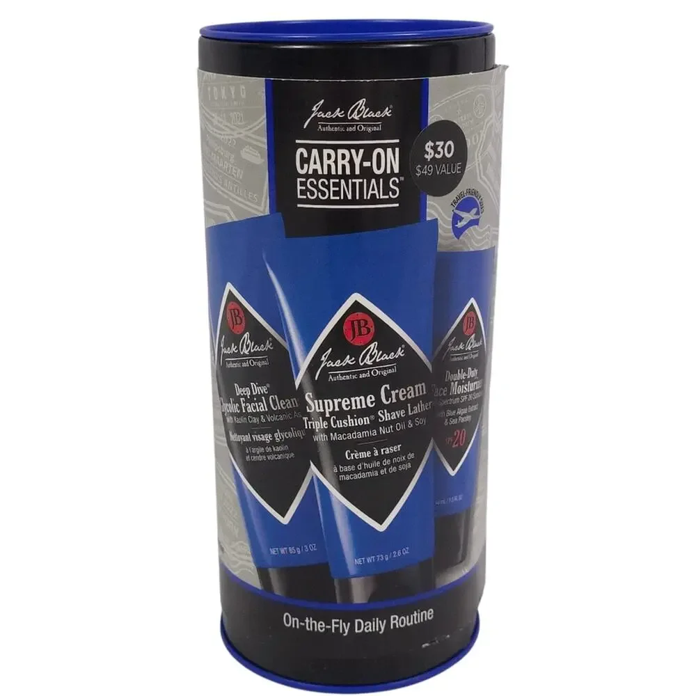Jack Black Carry On Essentials On The Fly Daily Routine Cleanser Moisturizer